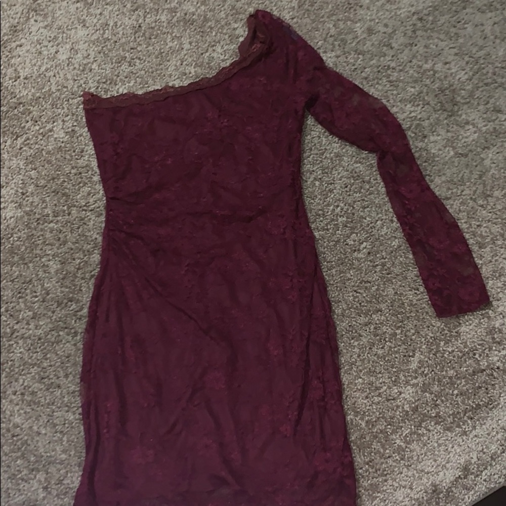 Lace maroon dress